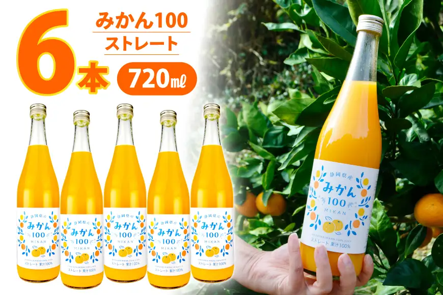 みかん100 ストレート 果汁100％ ジュース 720ml × 6本