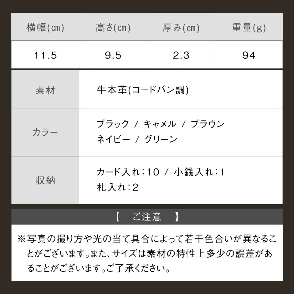 ネイビー MURA 本革 二つ折り財布｜二つ折り財布