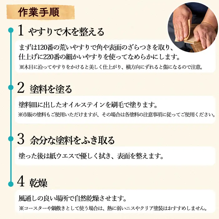 【0241413a】コースター＆鍋敷き製作体験キット(コースター2枚・鍋敷き(大)1枚) コースター 鍋敷き 鍋 雑貨 工芸品 八角形 木製 インテリア 体験 キット DIY 【林田木工】
