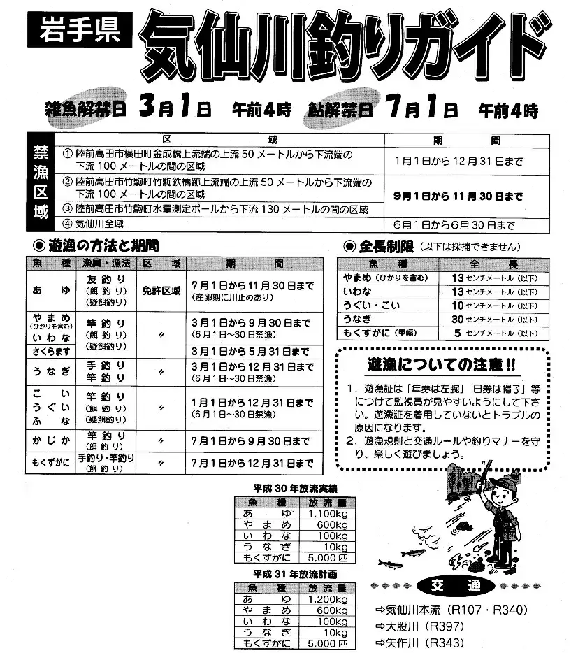 【気仙川】遊漁券（年券・全魚種）鮎釣りも対象！ RT1266