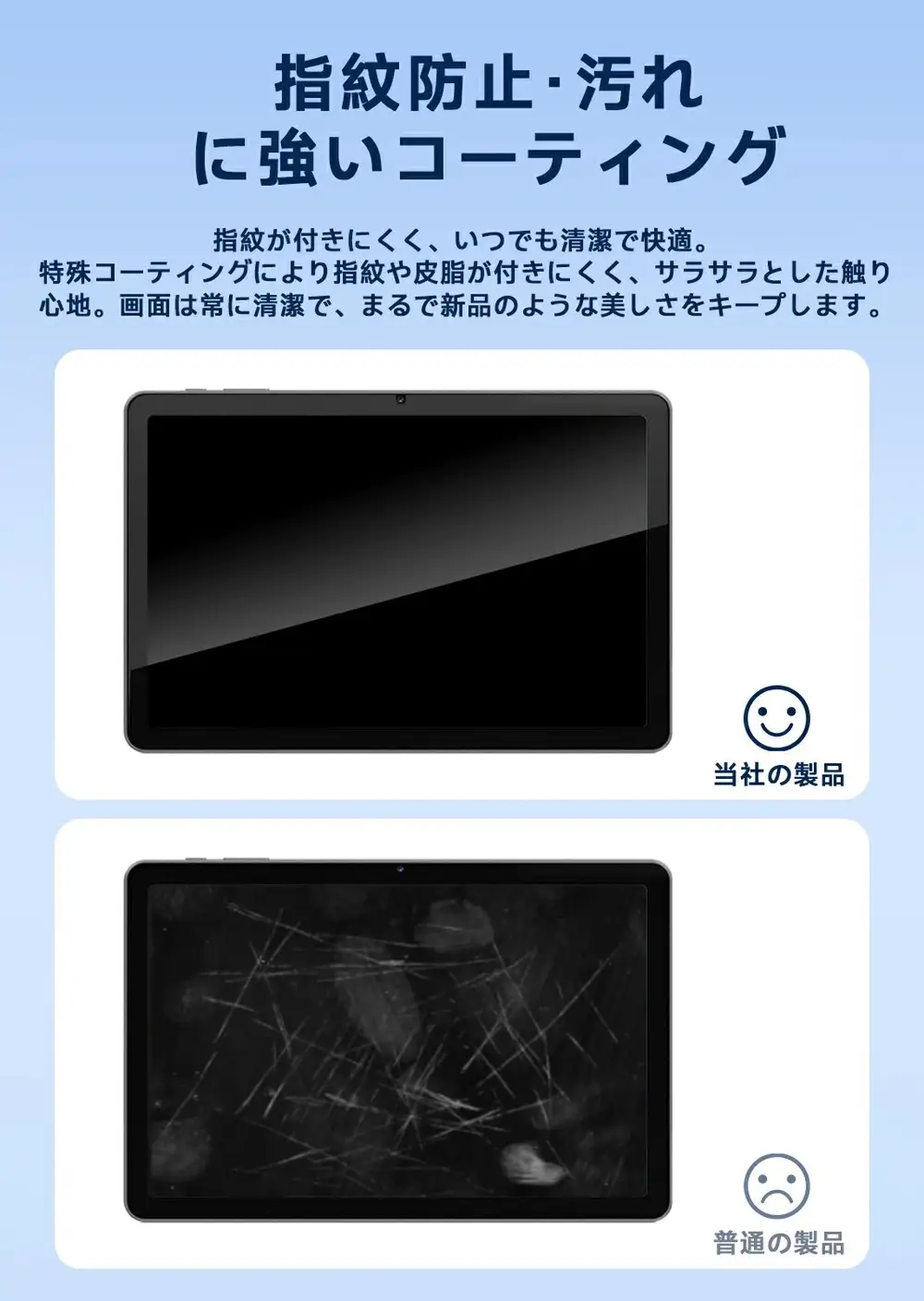 【PHILIPS T8015 タブレット専用】ガラスフィルム 2枚付き | 9H硬度 ブルーライトカット 高透過率 指紋防止 気泡ゼロ 保護 強化ガラス フルカバータイプ 液晶保護フィルム フィリップス T8015 タブレット用