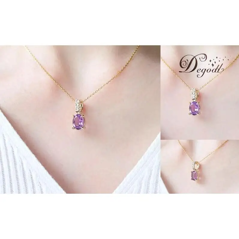 Ｄegoddデゴッド アメジストOVネックレス ネックレス 首飾り 天然石ネックレス トパーズ アクセサリー 天然石アクセサリー ジュエリー 透明 プレゼント アメジスト 紫