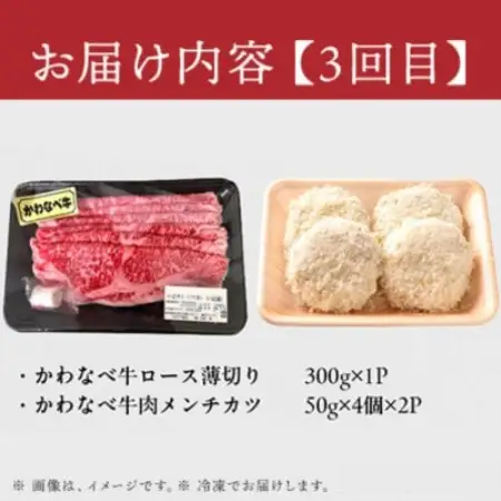 【毎月定期便】かわなべ牛バラエティー定期便全3回【配送不可地域：離島】【4088700】