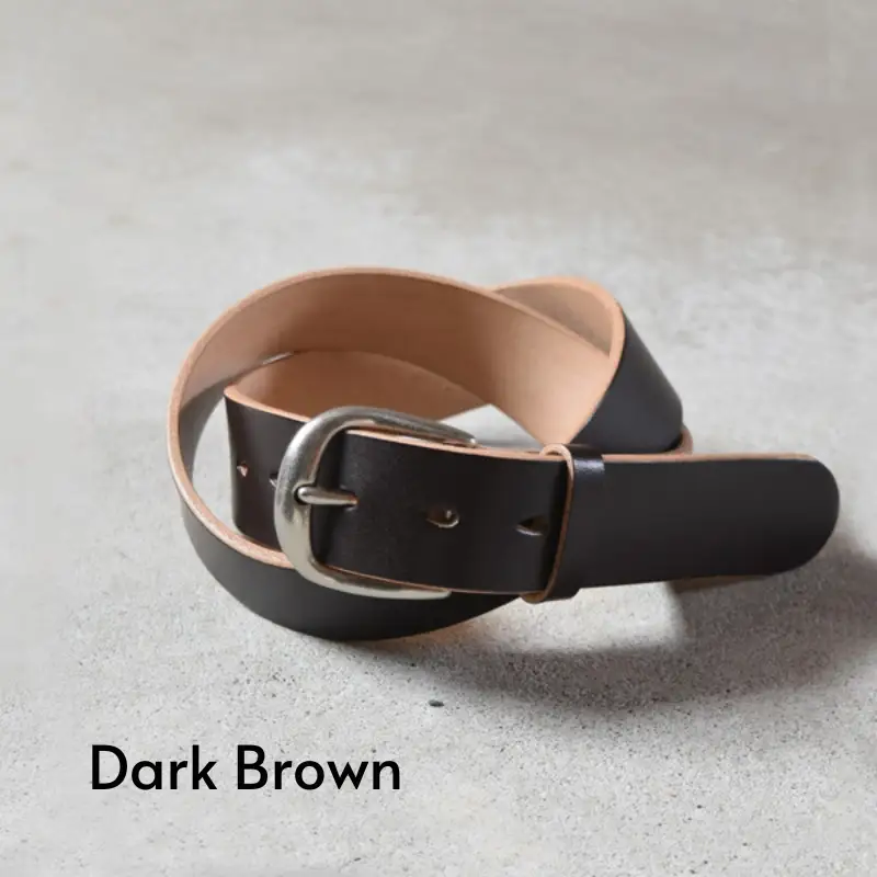 Teha’amana Copper Rivet Belt 35mm ベルト ダークブラウン ショートサイズ