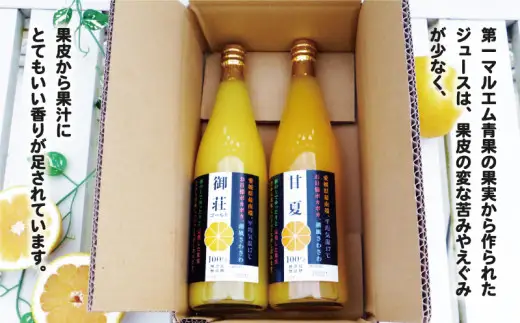 第一マルエムのストレートジュース 2種詰め合わせ 御荘ゴールド 甘夏 720ml×2本 愛媛県 愛南町