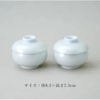 有田焼 銀彩白磁鈴形 蒸碗 蓋付き 2個 セット 【幸楽窯 / YUIKA Lab】 和食器 小鉢 スープ碗 デザート 正月 ハレの日 お祝い膳 食器 A20-668