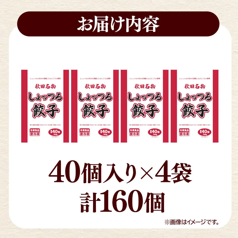秋田名物 しょっつる餃子 40個入×4袋 秋田のしょっつるを使用 秋田県 秋田市 冷凍発送 生ぎょうざ