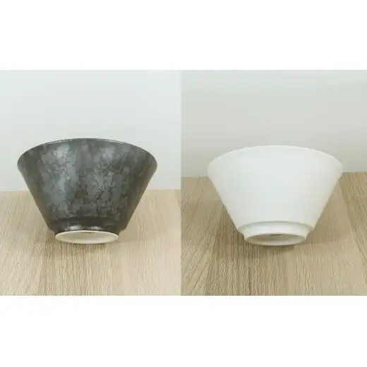 有田焼 反型 マルチボウル 黒サビ絞り マット＆スノー ペアセット 【三光堂商店】食器 器 うつわ ラーメン鉢 うどん鉢 丼鉢 麺鉢 ギフト 新生活 ペア A35-713