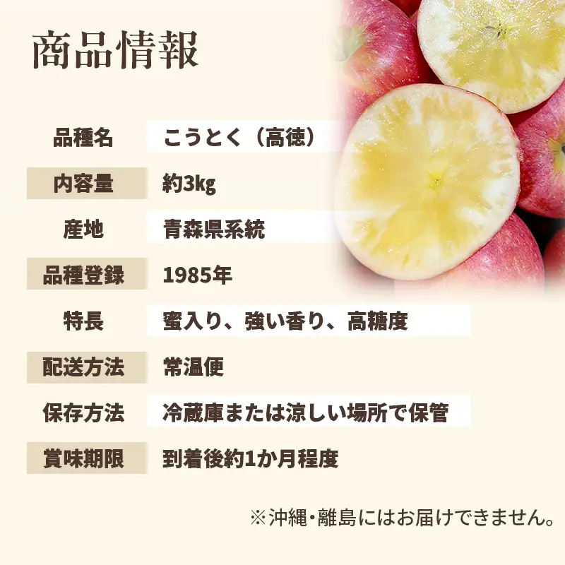 ★数量限定★ 幻のりんご こうとく (高徳) 3kg 蜜入り 希少 高級 果物 フルーツ 先行予約 宮城県 大河原町 リンゴ 林檎 くだもの 送料無料