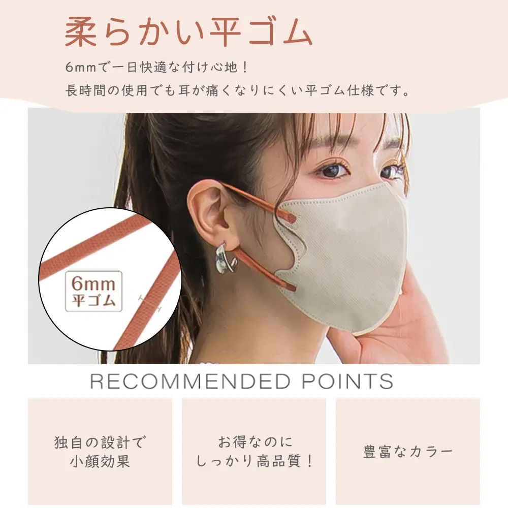 一木良品 ICHIBOKU 3Dマスク 60枚(10枚×6パック) [ピュアホワイト] MAS23-3set_0243-006-T07-11