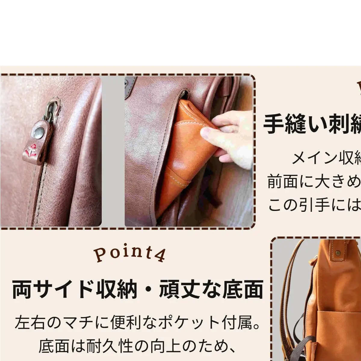 大容量がまぐちリュック Lサイズ【ブラック】 博多革工房 Japlish ジャプリッシュ
