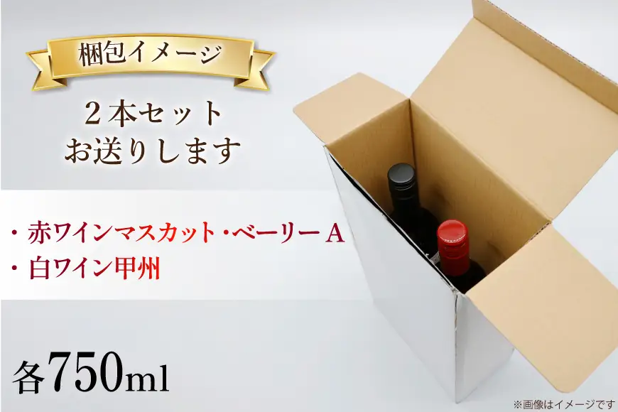 ワイン 3回 定期便 赤 赤ワイン マスカット・ベーリーA 白ワイン 甲州 各750ml 計2本 1500ml