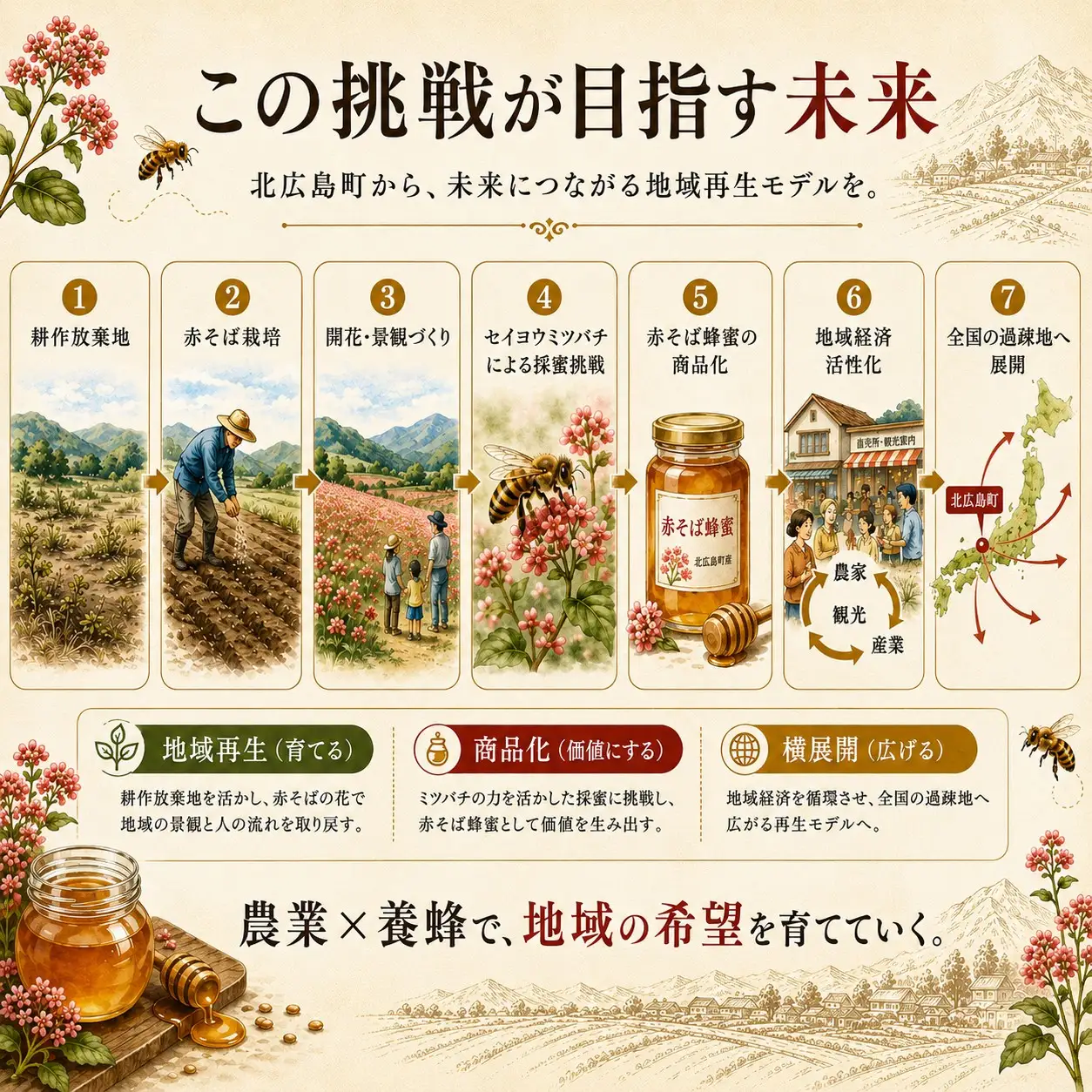 ■返礼品なし■ 八幡高原「赤そば蜂蜜」採取プロジェクトへの支援 耕作放棄地を「幻の蜂蜜」の生産拠点へ（2,000円）