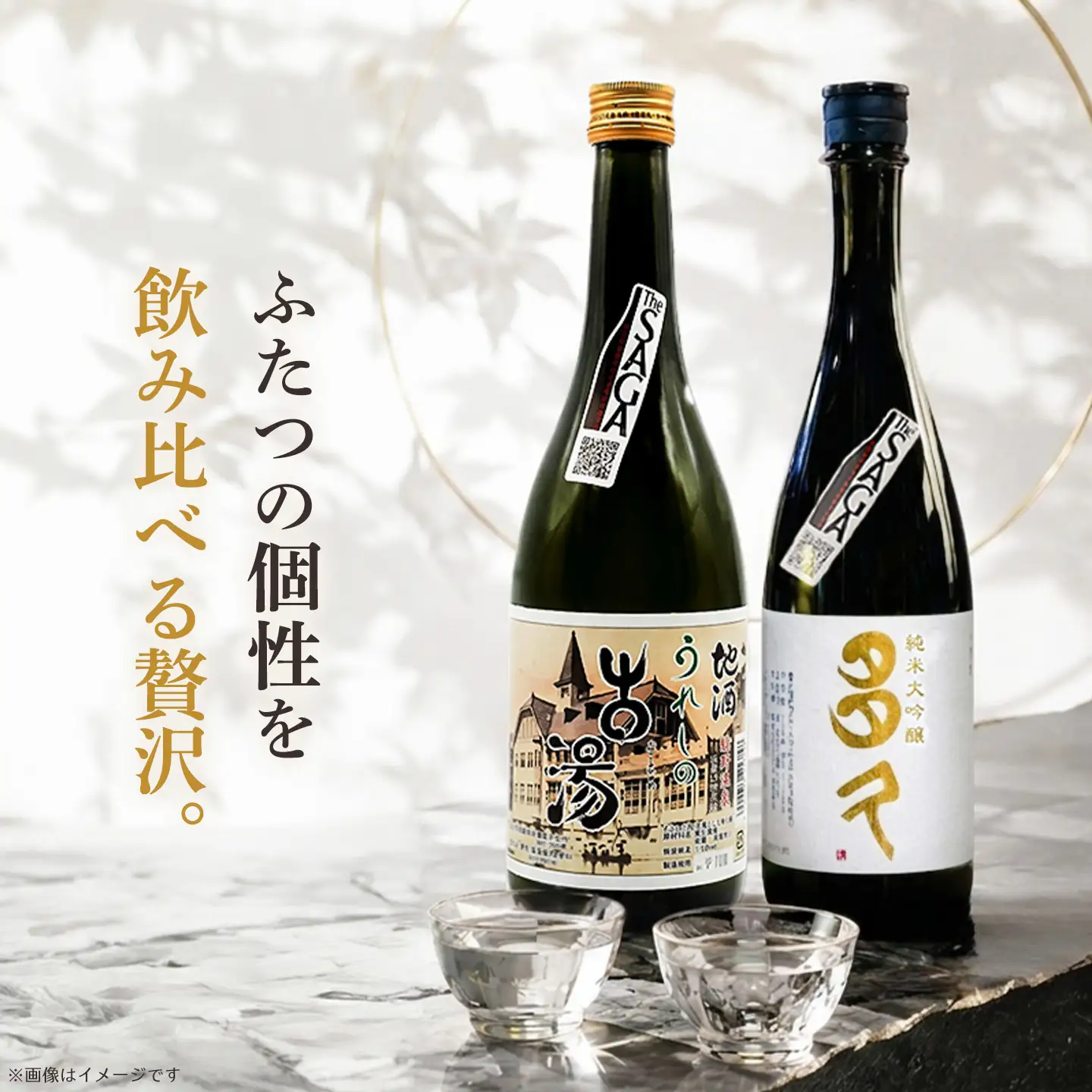 日本酒飲み比べ SAGA認定酒 2本セット「虎之児 特別純米酒 うれしの古湯」と「東鶴 純米大吟醸 多久」 720ml K085047