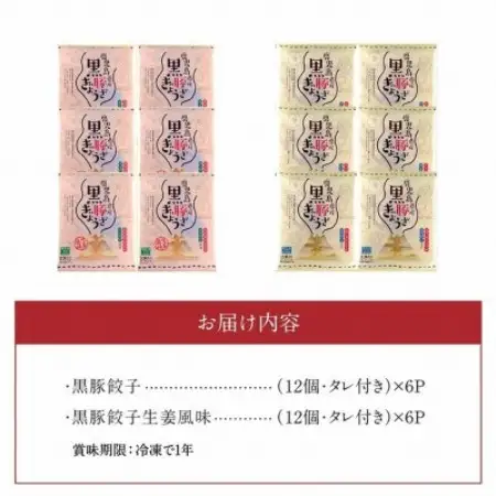 鹿児島黒豚餃子2種類12P(計144個)【配送不可地域：離島】【1728770】