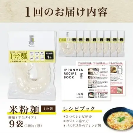 【毎月定期便】グルテンフリー1分麺 米粉麺9食(宮城県産)低脂質で小麦粉不使用の無添加米粉麺全3回【4086089】