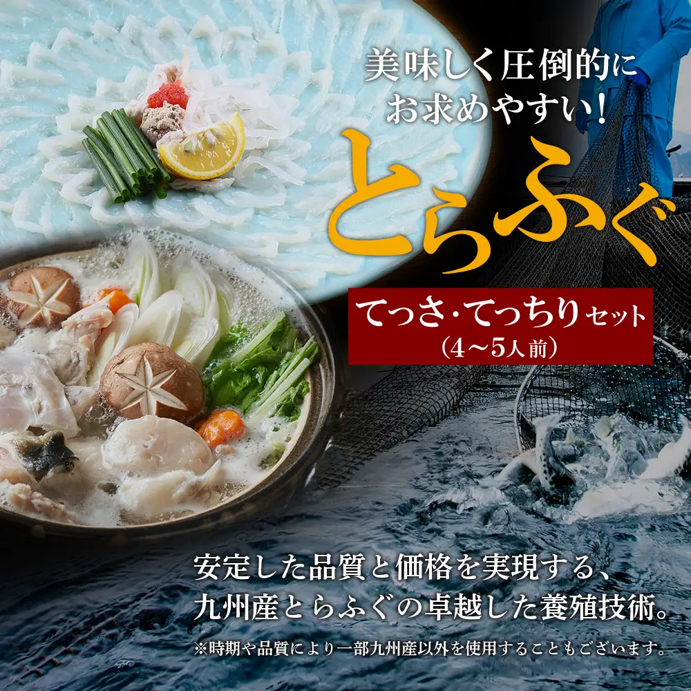 Z61-63 本場とらふぐ刺し・ふぐ鍋セット(4～5人前) ふぐ皮刺し ポン酢・薬味付