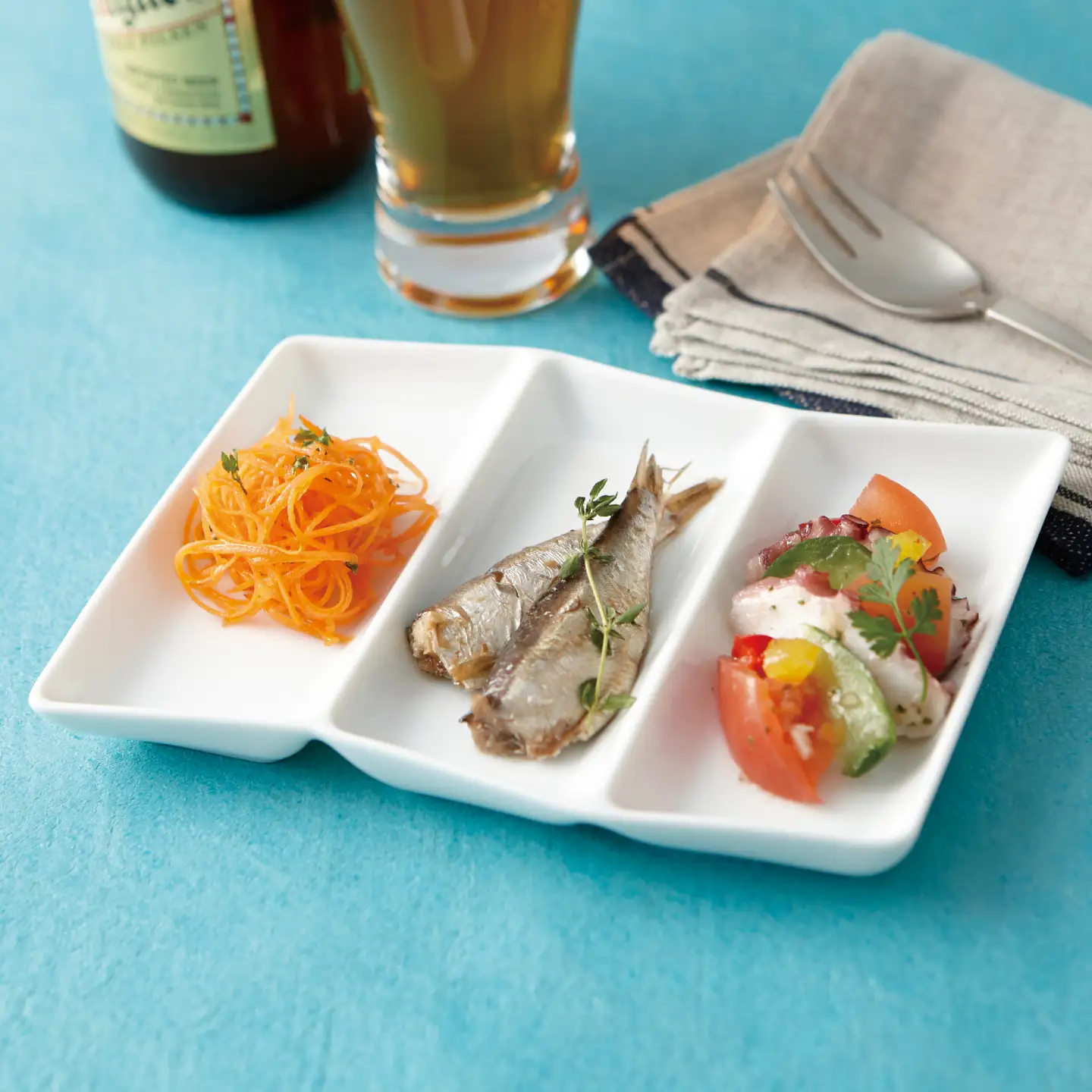 【美濃焼】 和 三つ仕切り皿 nagomi 3parts plate 屏風 1枚 瑞浪市 / JS企画 / 深山 食器 プレート 仕切り皿 おしゃれ 白磁[AZAZ379]