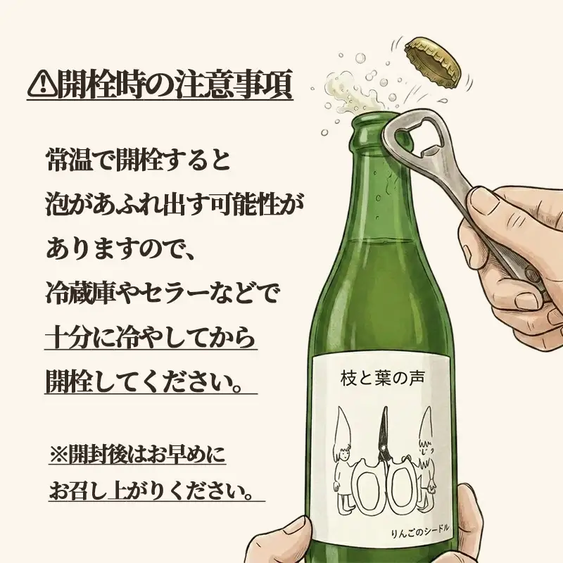【14日以内発送】 りんごのシードル 枝と葉の声 375ml×2本