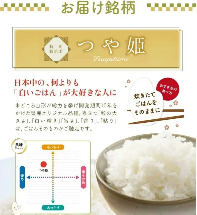 SG0155　10月中旬配送／【6回定期便】令和8年産 ［精米］特別栽培米 つや姫　5kg×6回(計30kg) 農家直送 HO