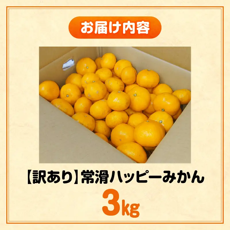 【先行予約】【訳あり】常滑ハッピーみかん 3kg｜みかん フルーツ 常滑市