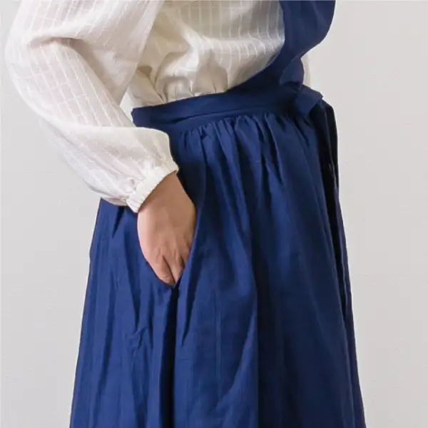 《武豊町の織布工場にて製造》知多半島で400年織り継がれる 知多木綿2wayエプロンワンピースNBX│アパレル わんぴーす コットン コットンワンピ エプロン [AP0001]