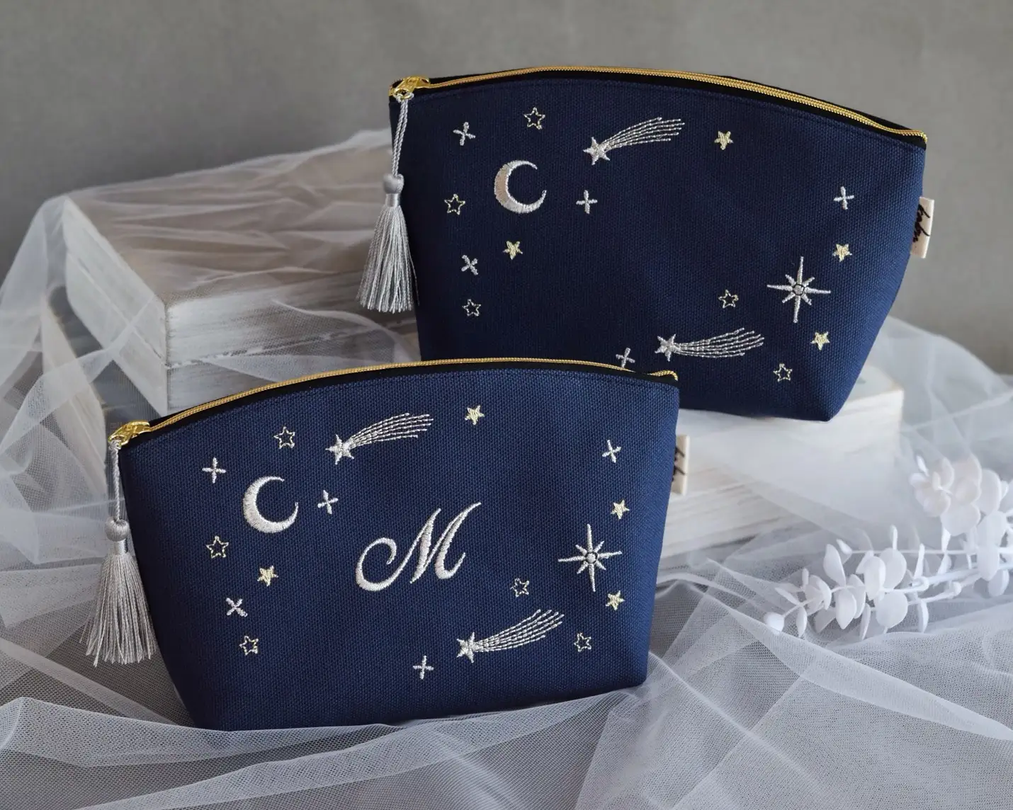 星空の刺繍ポーチ【E】| 栃木県 那珂川町 送料無料