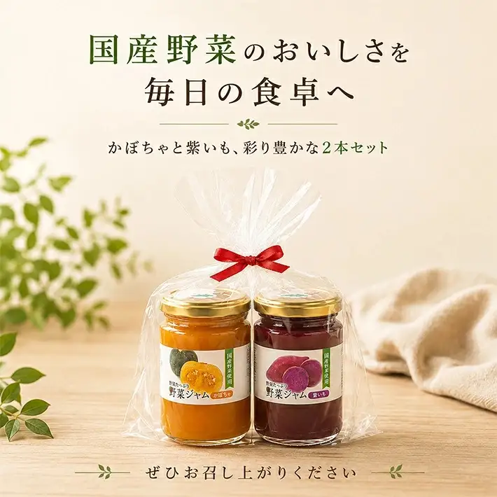 国産野菜ジャムセット 2種 かぼちゃジャム 紫いもジャム 各150g×1個 計2個 紫芋 遊佐町 庄内 東北 野菜 お菓子作り 詰合せ ゆざ食彩工房 [1627]