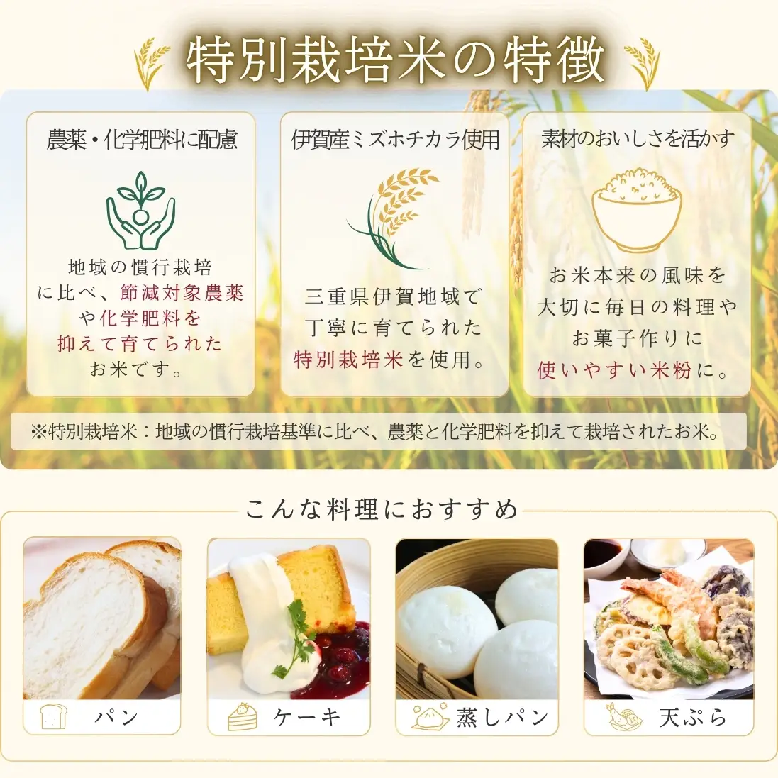 特別栽培米 伊賀米 ミズホ力チカラ使用 米粉　500g×3袋【tuli0009】 