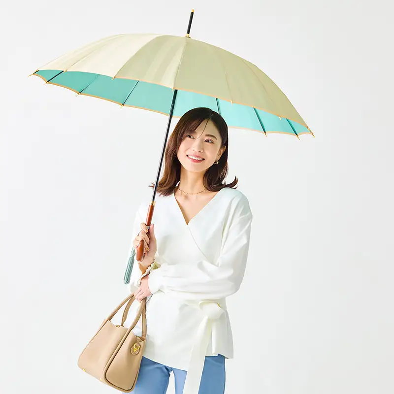 【トンボ洋傘前原光榮商店】レディース「エレ・シャドウ」手元：牛本革ブラック（名入れ不可）_0042-077-T07