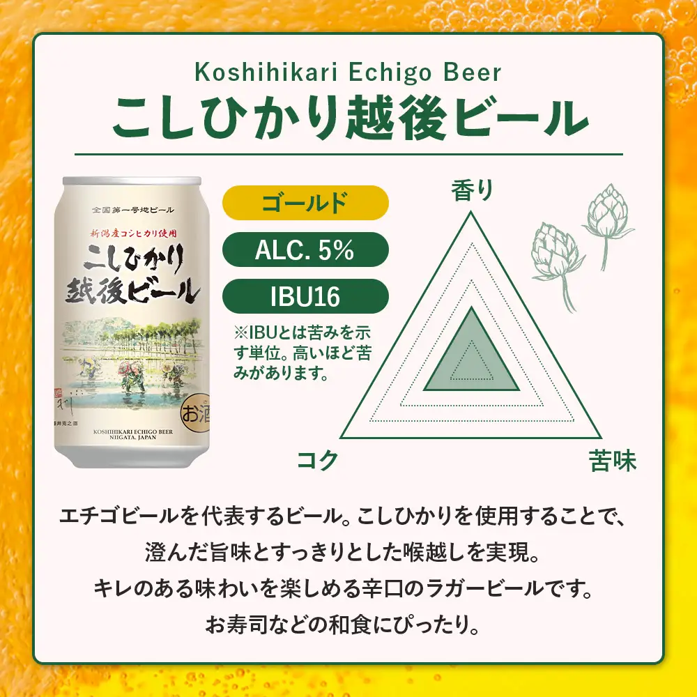 クラフトビール エチゴビール こしひかり越後ビール 350ml 缶 24本 〔P-447〕【最短3日発送】地ビール コシヒカリ 那須町