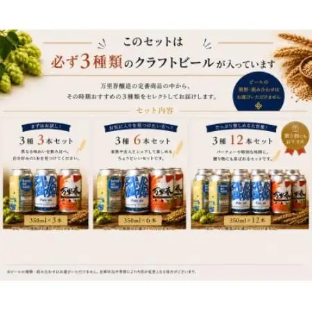 【ブルワー厳選】 万里春醸造クラフトビール 3種飲み比べ 12本セット【配送不可地域：離島】【1754515】
