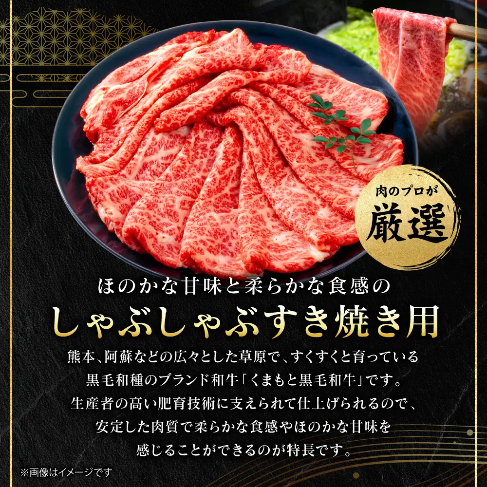 牛肉 くまもと黒毛和牛 サーロイン しゃぶしゃぶ すき焼き用 500g（500g×1パック） A4～A5ランク 厳選部位 牛肉