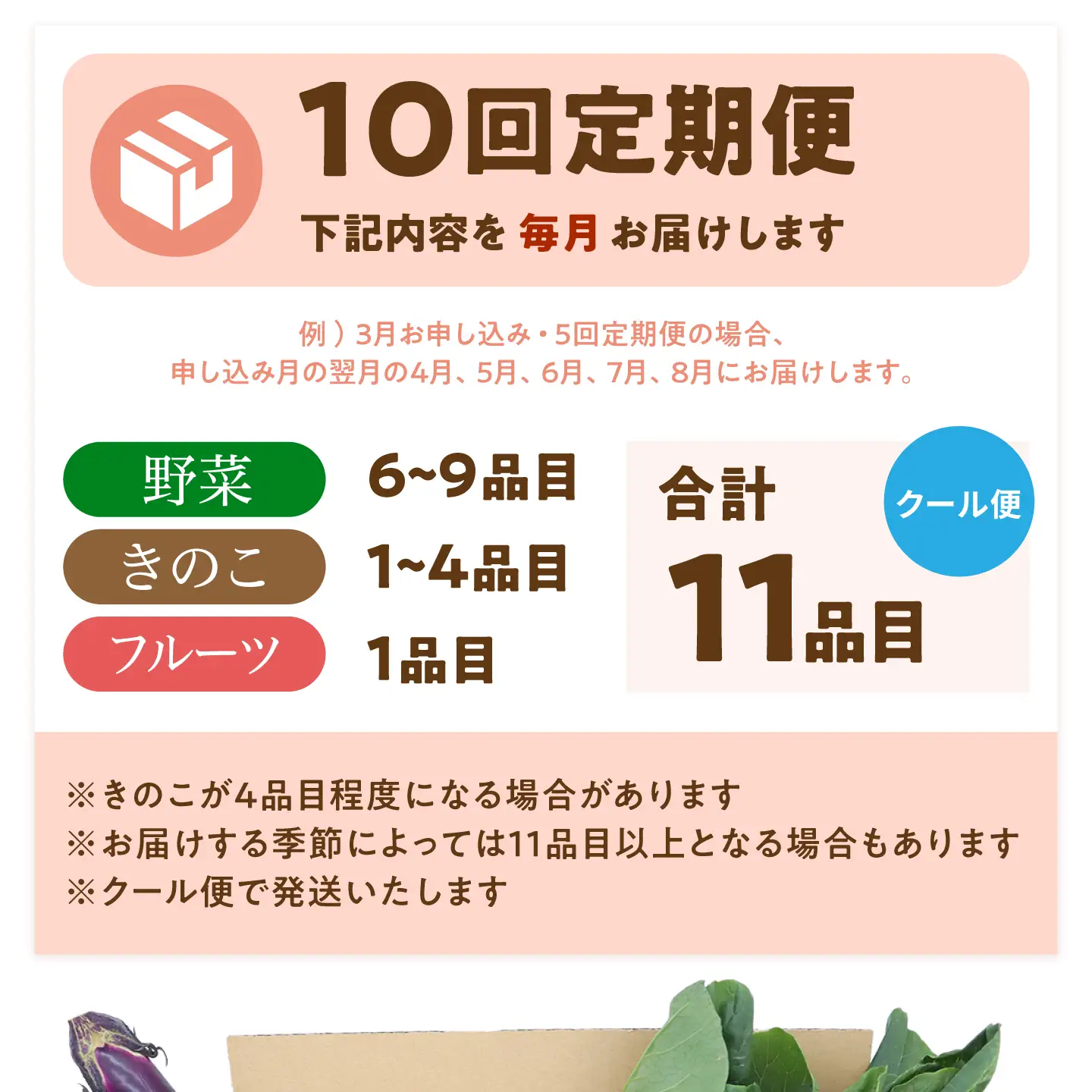 【毎月コース】野菜 キノコ 果物 11品目 詰め合わせ 10回 定期便  / 南島原市 / 吉岡青果[SCZ036]