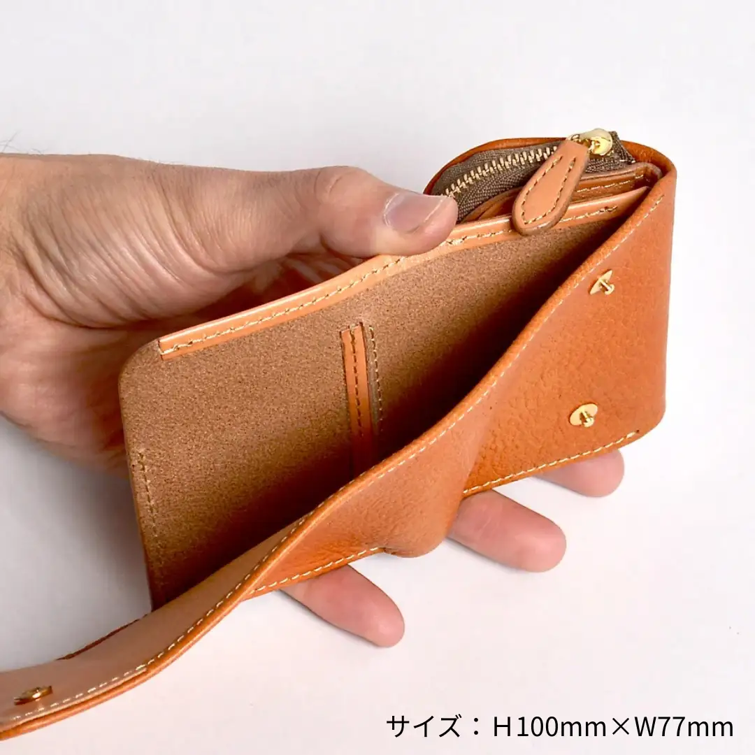 信州鹿革 ： DMS-100 sincaウォレット （グレー） | 三つ折り財布 財布 カードケース 小銭入れ レザー 革製品 千曲市 長野県産 信州