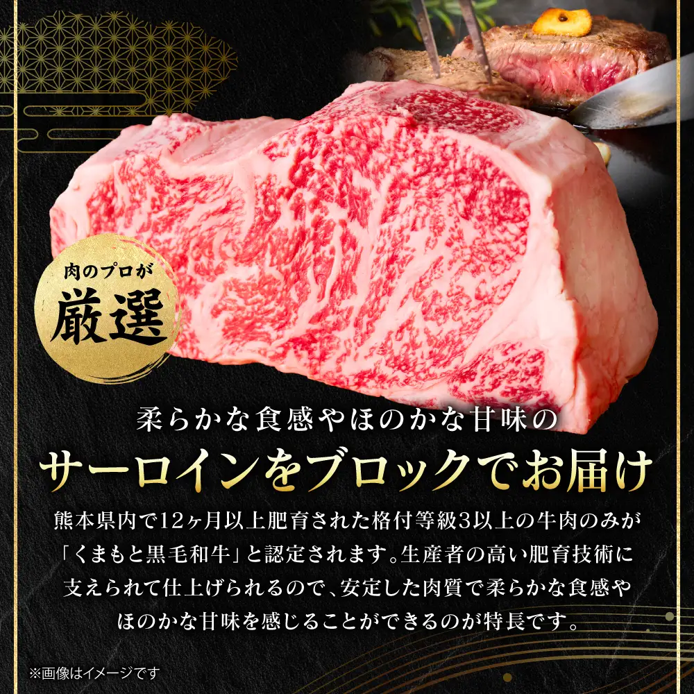 牛肉 くまもと黒毛和牛 サーロイン ブロック 1kg A4～A5ランク 厳選部位 牛肉