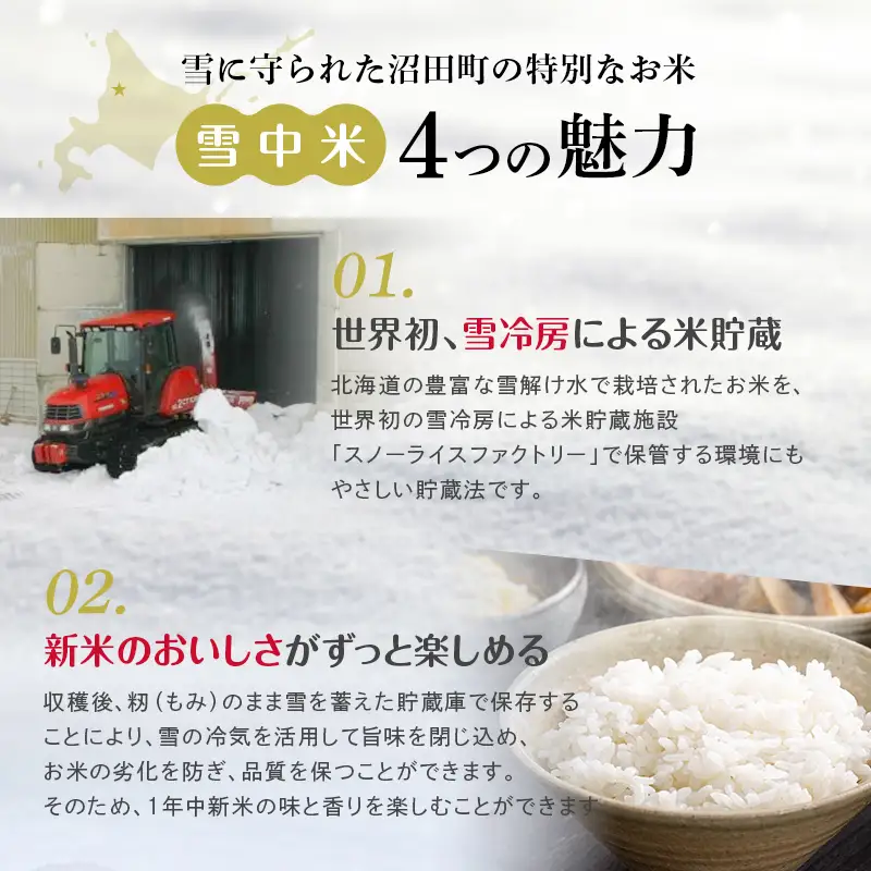 令和8年産【定期便3ヶ月】ななつぼし 精米 5kg（5kg×1袋）【10月発送】 開始 雪冷気 籾貯蔵 雪中米 北海道 nr-2175