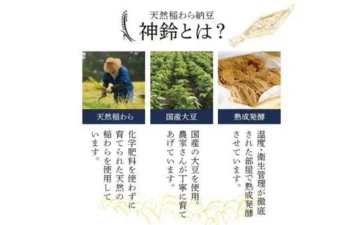 松阪利貞堂 天然稲わら納豆「神鈴」食べ比べ4本セット（フクユタカ・赤大豆）【002418】