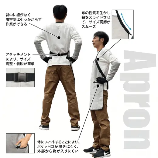 防刃 エプロン フリーサイズ 日本製 軽量 セーフティーエプロン