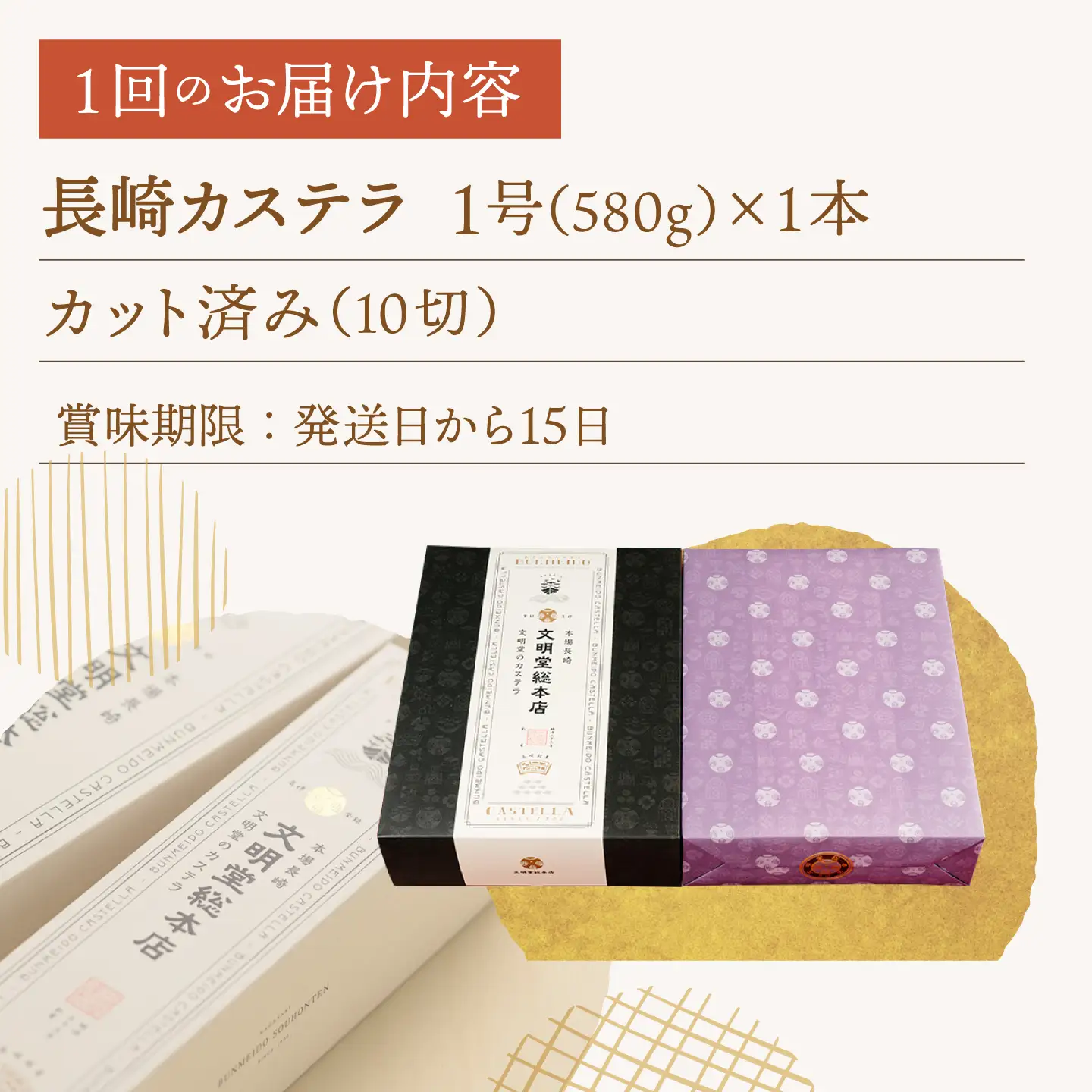 【全6回定期便】【こだわりの逸品】 長崎カステラ ［1号］（1号10切入×1本入）【文明堂総本店】[QAU036]