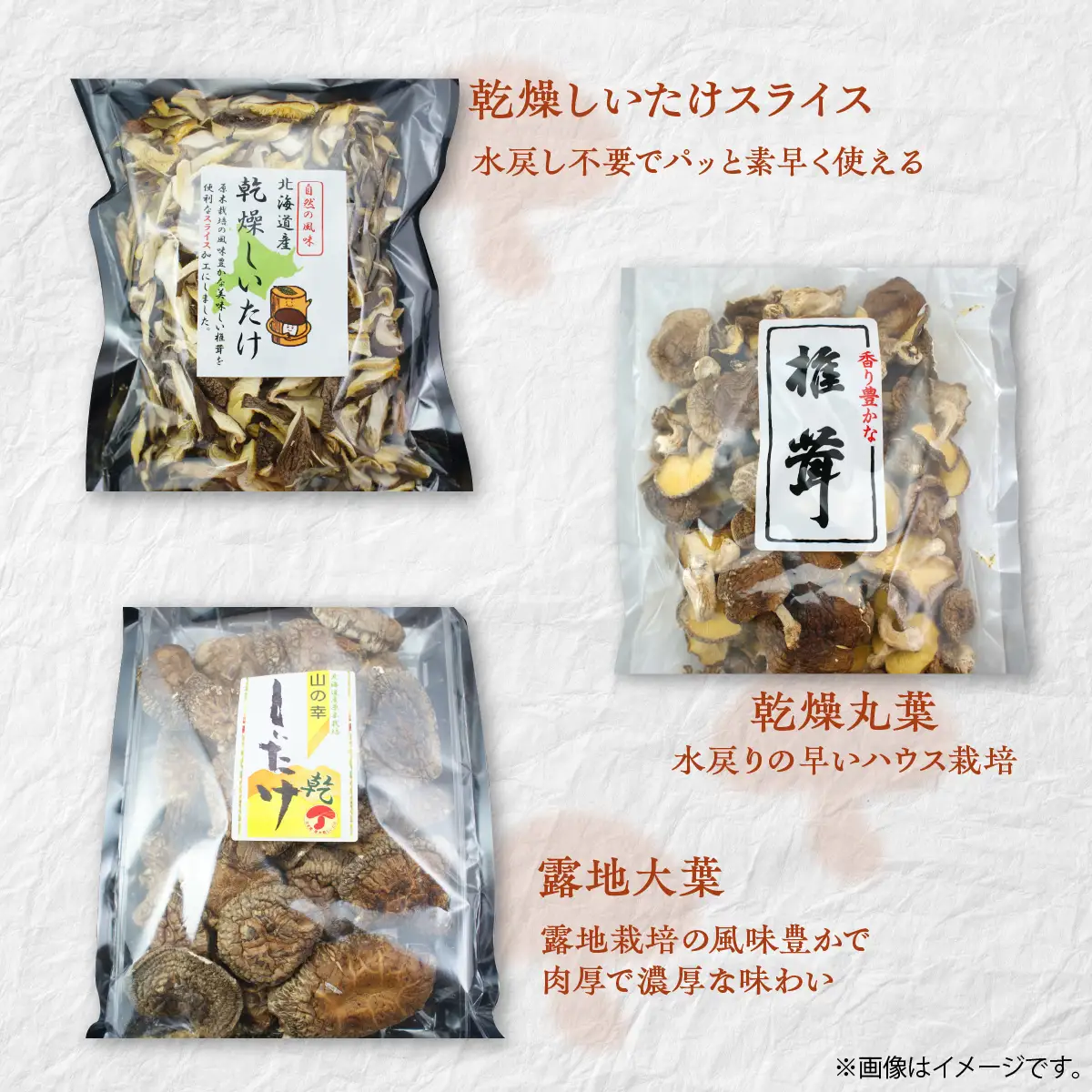 美味しさ詰まった貴重な原木しいたけ詰め合わせ　Bセット MKWN002