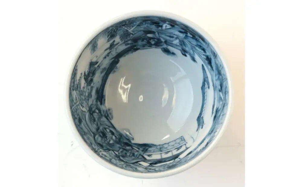 【たち吉】山水角幾何文飯茶碗（朱）京都 茶碗 陶芸品 人気 おすすめ