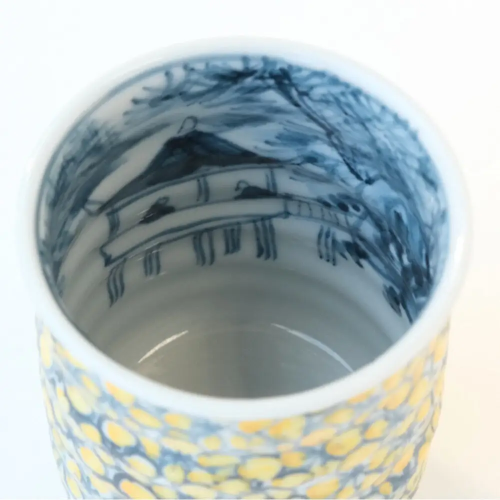 【たち吉】山水山吹文湯呑 京都 湯呑 陶芸品 人気 おすすめ