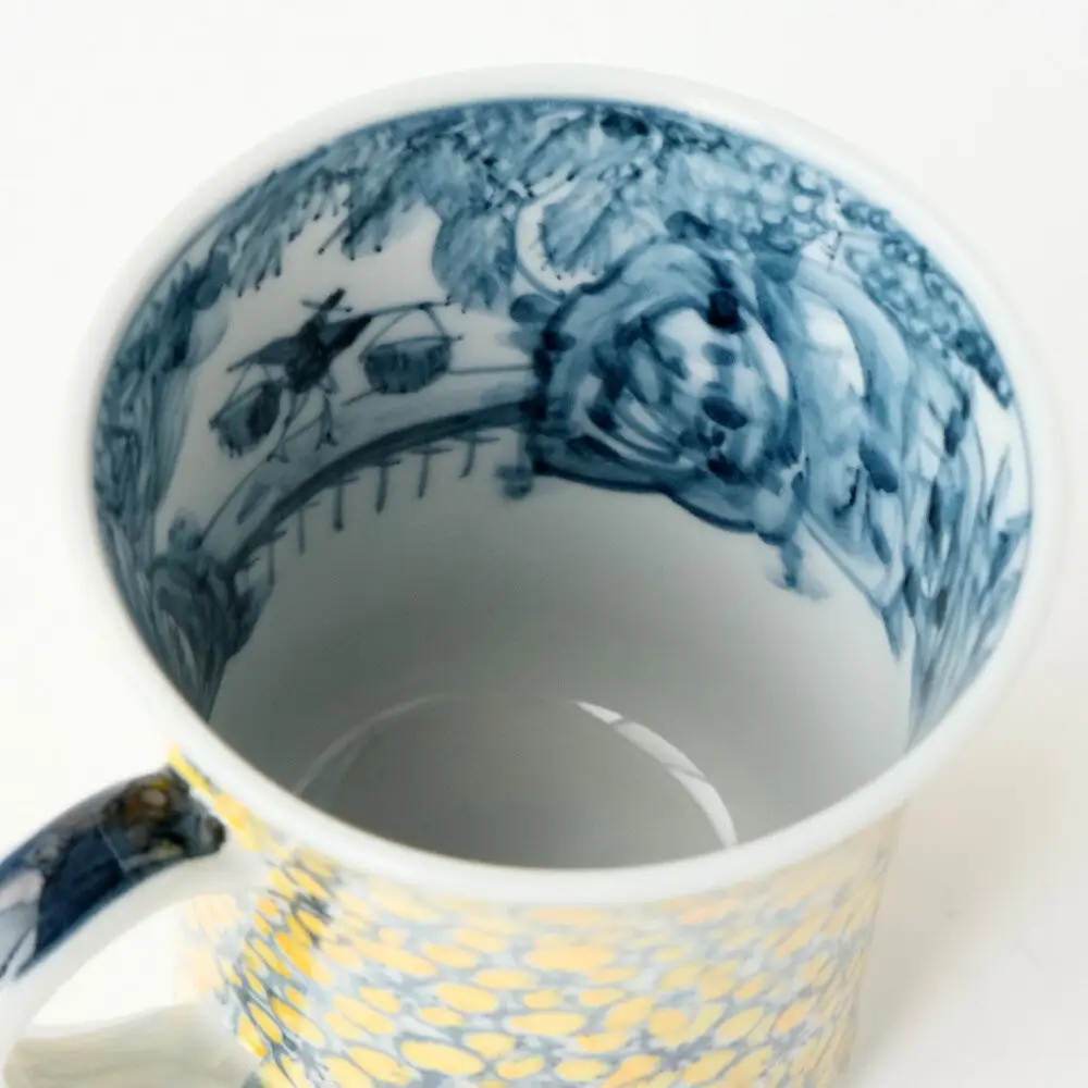 【たち吉】山水山吹文マグ 京都 マグ 陶芸品 人気 おすすめ