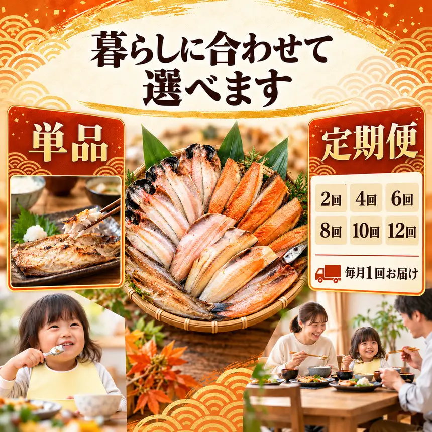 大島水産の「訳あり干物詰合せ15枚以上定期便」（年10回）