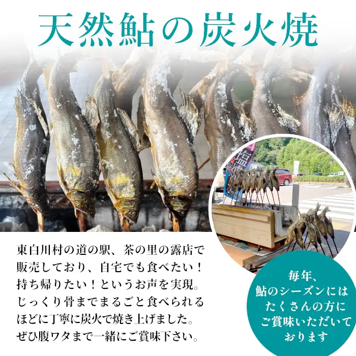 清流白川 天然鮎塩焼き 5尾 冷凍 鮎 あゆ アユ 川魚 焼き魚 炭火焼 塩焼き 清流 魚介 和食 おかず おつまみ グルメ 食品 川釣り 冷凍 急速冷凍 真空パック レンチン 簡単 お手軽 岐阜県産 東白川村