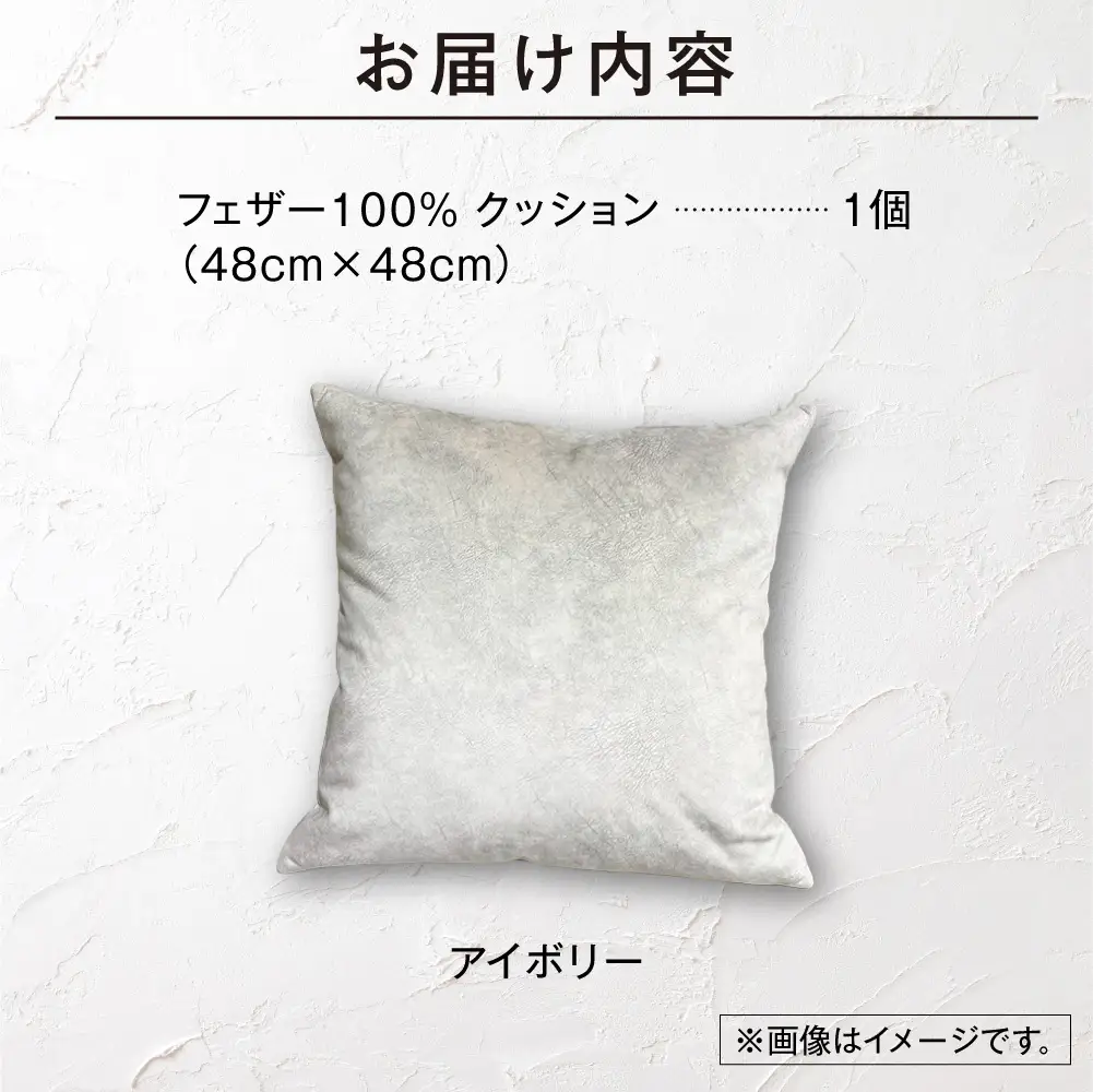 blocco フェザー100％ クッション [48cm×48cm/アイボリー] | ブロッコ フェザークッション 北海道 石狩市