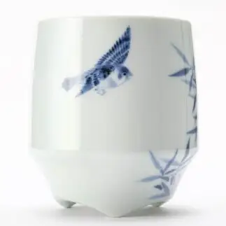 有田焼 染付 竹雀紋 香酒盃【丸兄商社】李荘窯 陶磁器 食器 器 うつわ