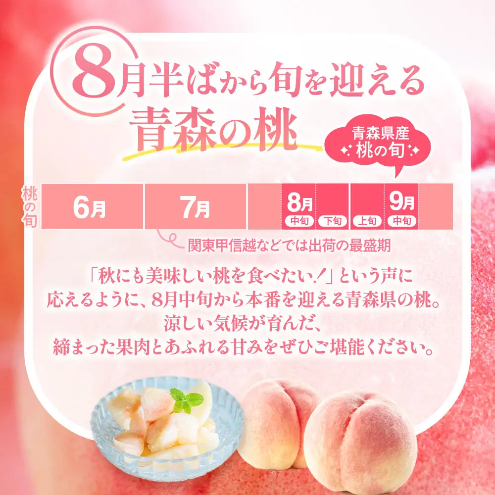  【2026年発送】 青森県産桃 約3kg（7～10玉） 桃