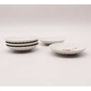 有田焼 赤絵花型小皿 5柄 セット【深海三龍堂】和食器 豆皿 うつわ 和皿 醤油皿 薬味皿 小さい かわいい 手のひらサイズ 伝統工芸 ay111